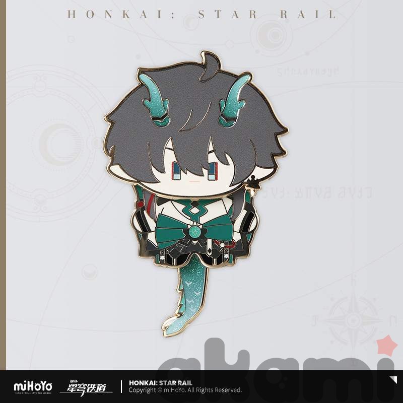 Металлический пин Дань Хен Пожиратель Луны Chibi Series (Honkai: Star Rail)