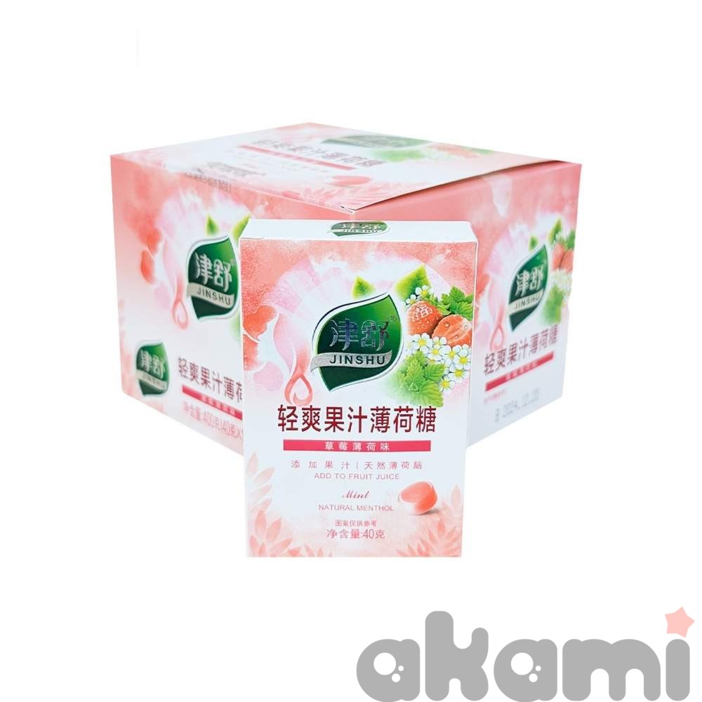 Леденцы мятные Xiaomimi JINSHU Light Juice со вкусом спелой клубники и мяты 40гр (10шт в блоке)