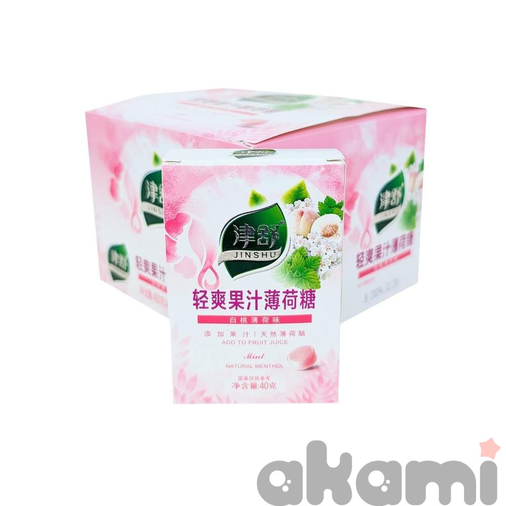 Леденцы мятные Xiaomimi JINSHU Light Juice со вкусом белого персика и мяты 40гр (10шт в блоке)