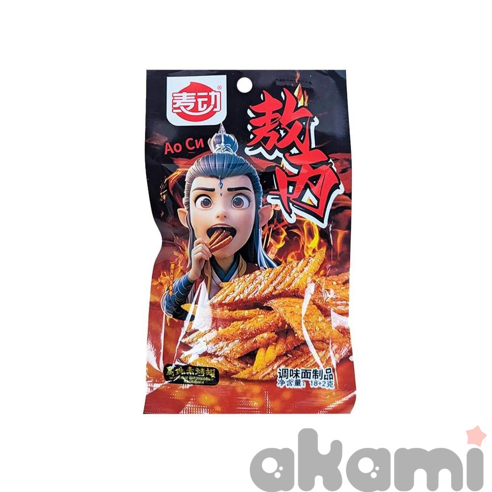 Соевая закуска "Ао Си" (PingJiang BenWei FOOD) со вкусом пикантных крылышек на гриле 18гр (30шт в бл