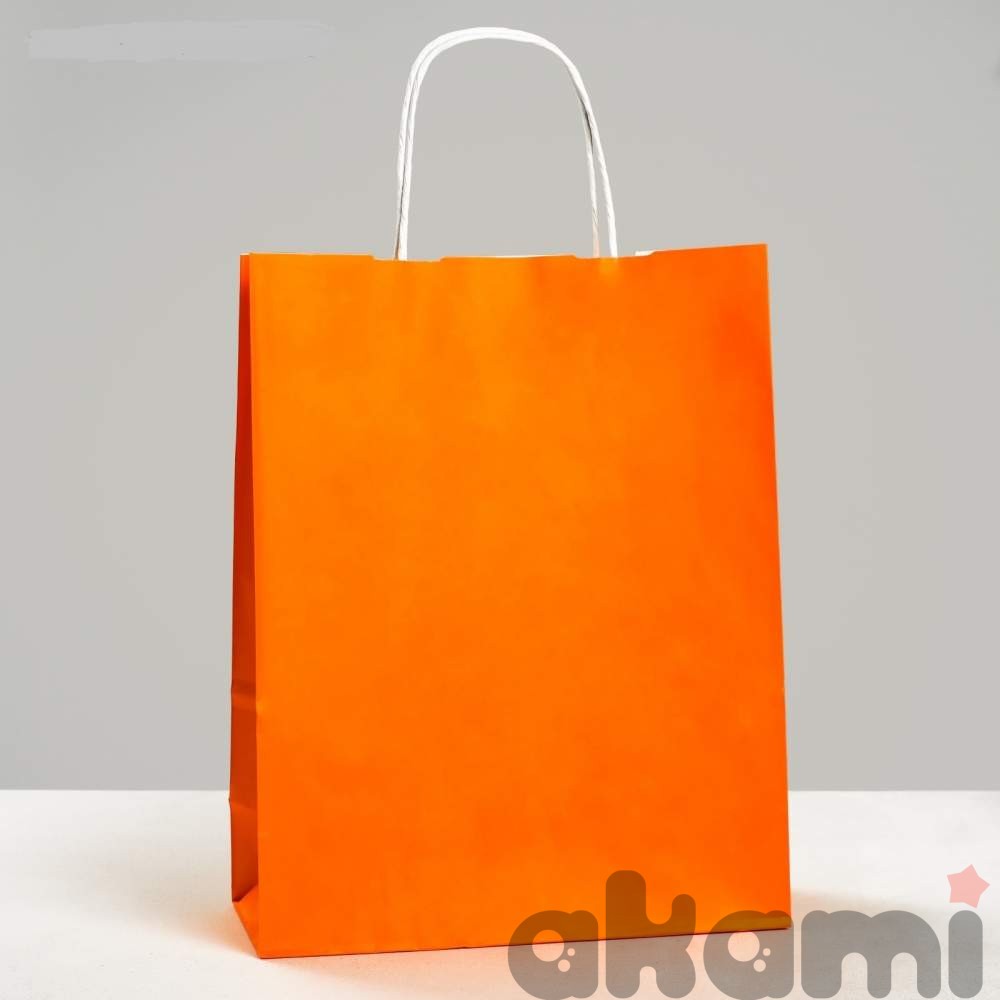 Пакет крафт, оранжевый, 22 х 12 х 32 см