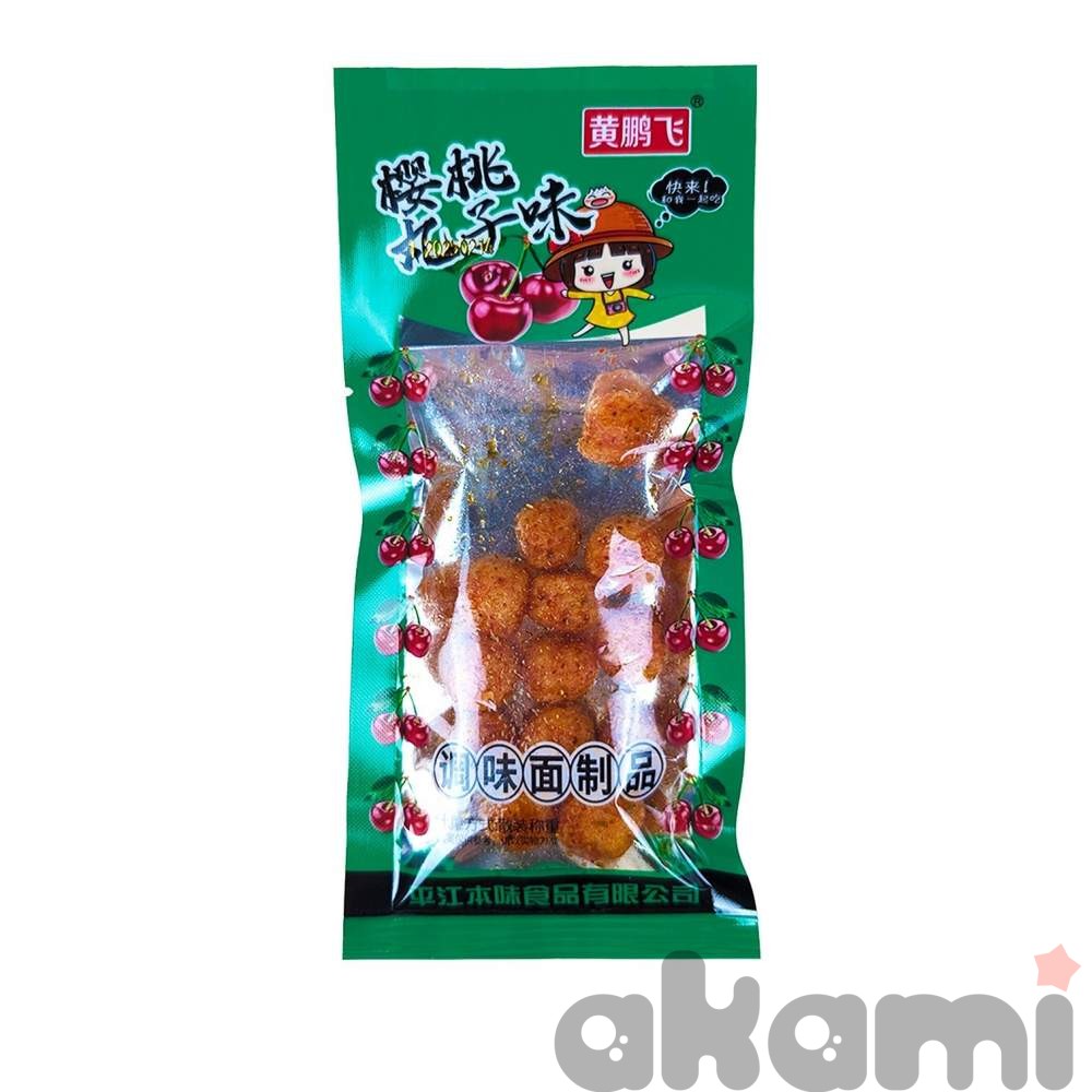 Жареная соевая закуска (PingJiang BenWei) со вкусом острой вишни 24гр (50шт в блоке)