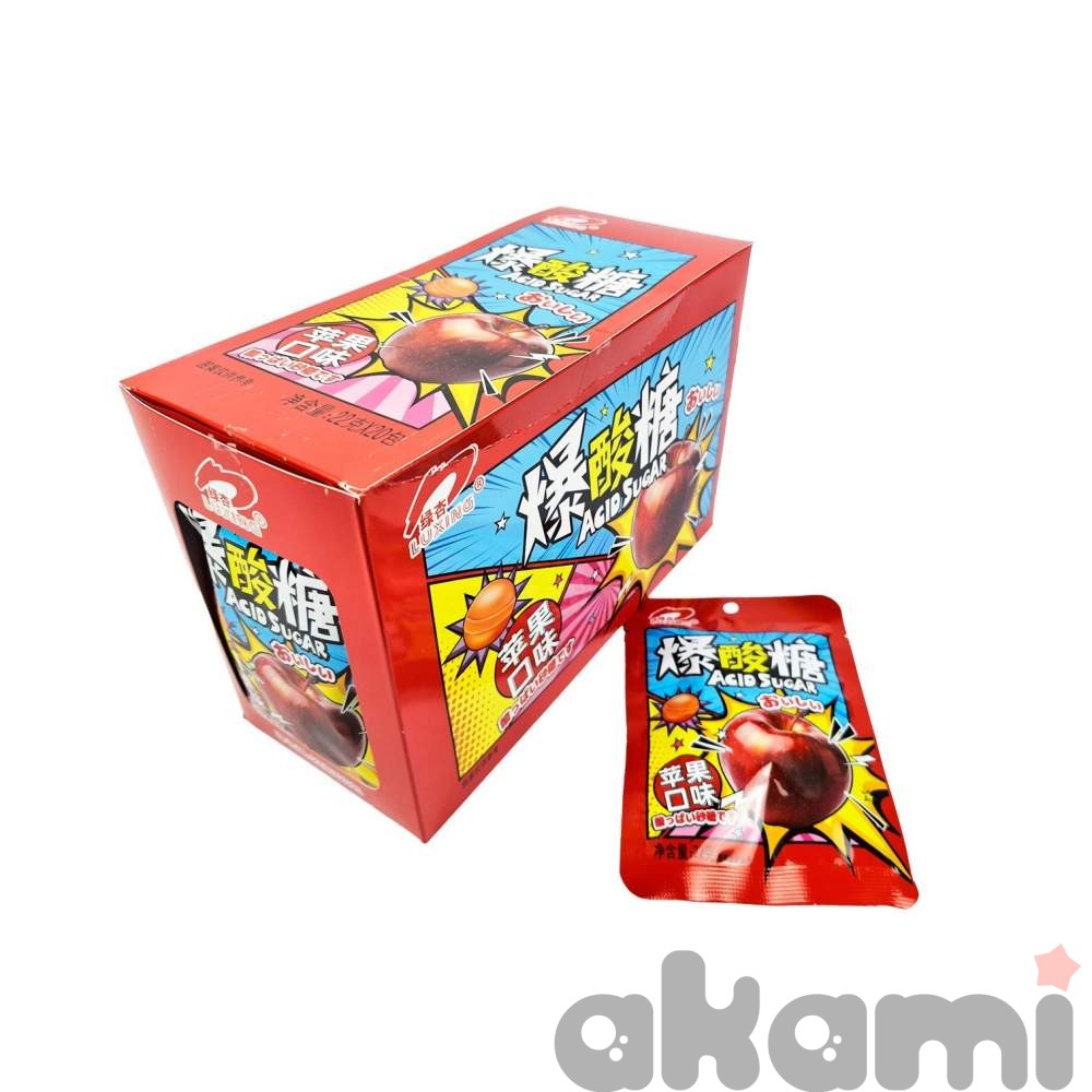Кислые конфеты LUXING Aсid Sugar (Hongtai Kee Food) со вкусом красного яблока 22гр (20шт в блоке)