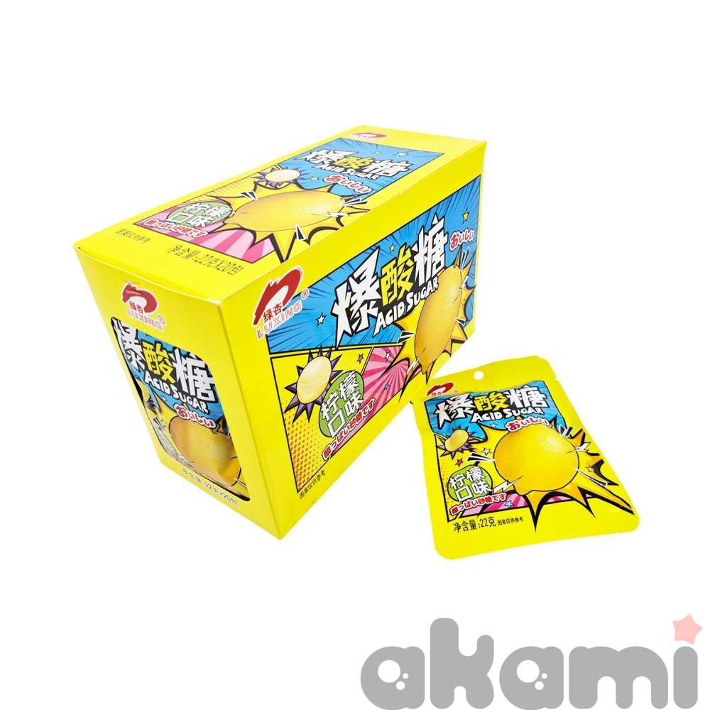 Кислые конфеты LUXING Aсid Sugar (Hongtai Kee Food) со вкусом сочного лимона 22гр (20шт в блоке)