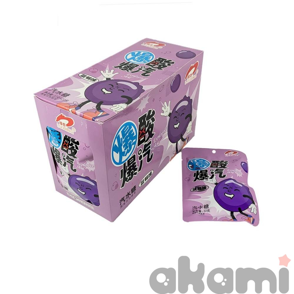 Кислые конфеты Luxing Explosive Acid со вкусом лесной черники 22 гр (20шт в блоке)